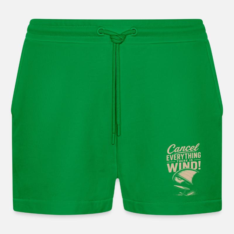 Windstorm Windsurf Statement - Organic Relaxed Cropped Shorts Made in EU - City Green