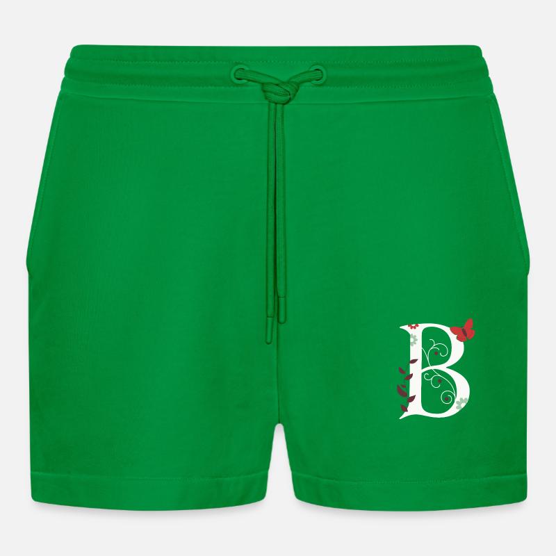 Buchstabe B Monogramm Retro - Organic Relaxed Cropped Shorts Made in EU - City Green