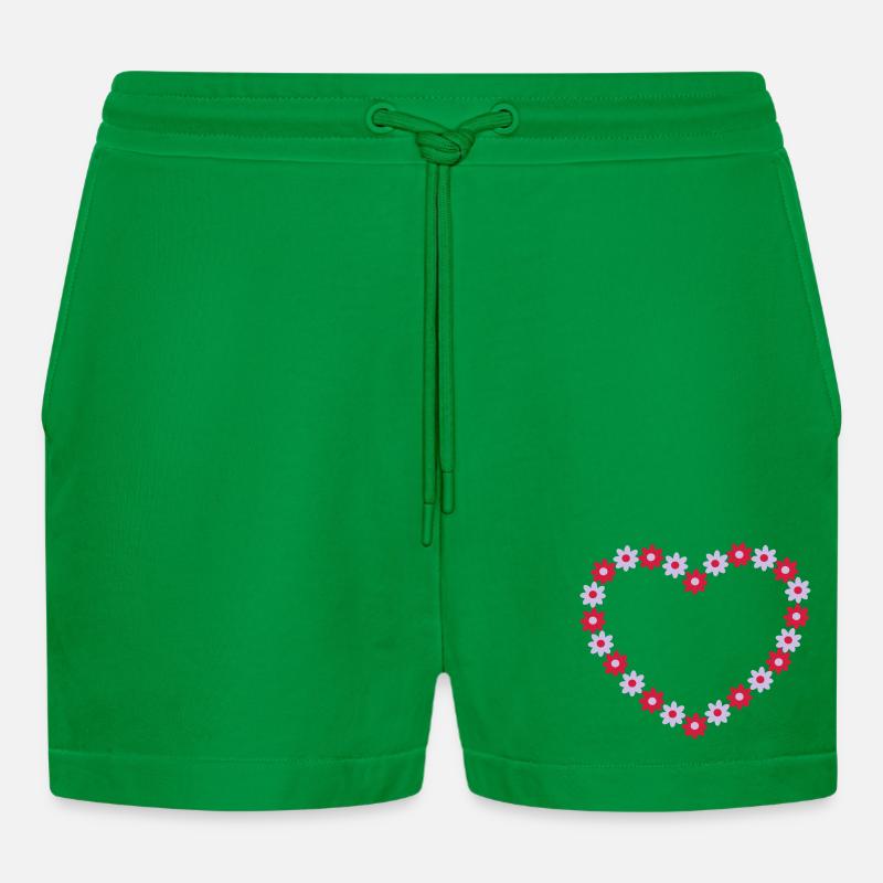 Blume Herz - Organic Relaxed Cropped Shorts Made in EU - City Green