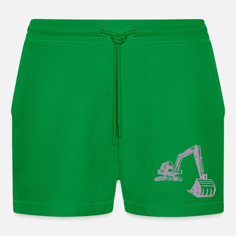 Bagger Silhouette Bauarbeiter Grunge Design - Organic Relaxed Cropped Shorts Made in EU - City Green