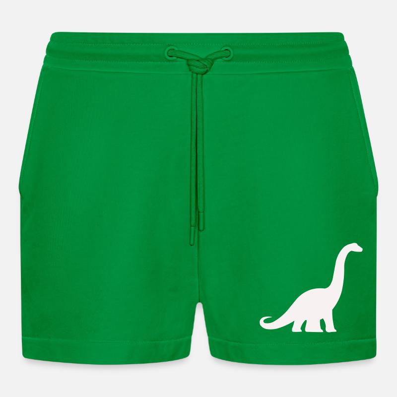 Silhouette di dinosauro a collo lungo - Pantaloncini corti ecologici casual Made in UE - City Green
