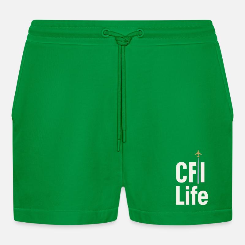 Fluglehrer Cfi Pilot Luftfahrtlehrer - Organic Relaxed Cropped Shorts Made in EU - City Green