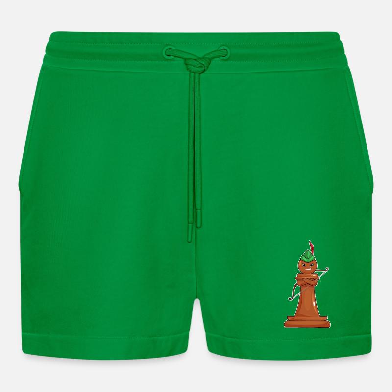 Schachfigur Bauer Bogenschütze Schach - Organic Relaxed Cropped Shorts Made in EU - City Green