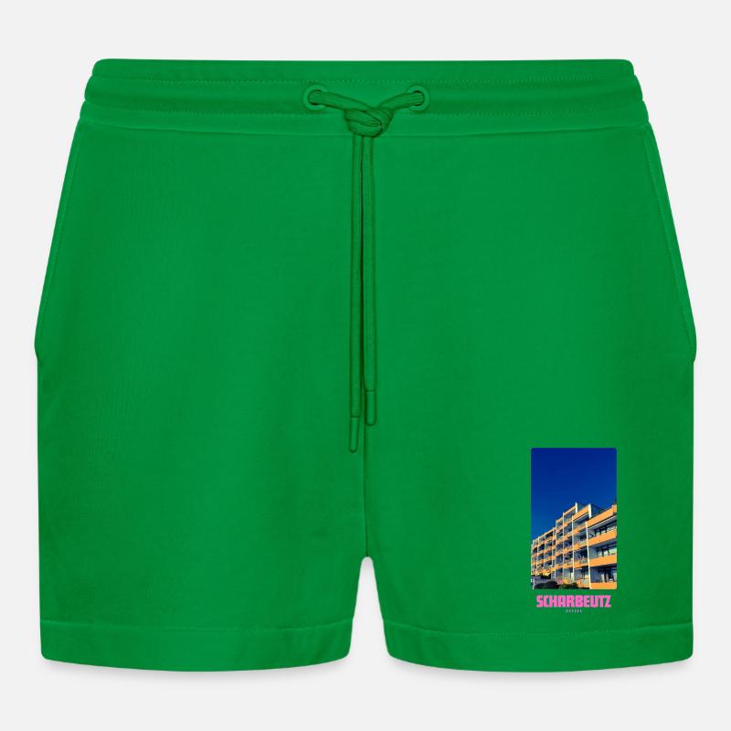 SCHARBEUTZ Ostsee - Organic Relaxed Cropped Shorts Made in EU - City Green
