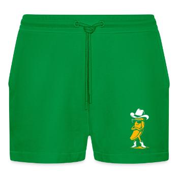 Cowboy Banana with Attitude - Organic Relaxed Cropped Shorts Made in EU - City Green - Front