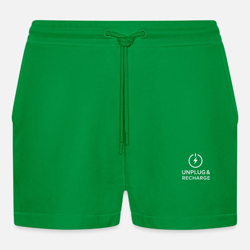UNPLUG & RECHARGE. - Organic Relaxed Cropped Shorts Made in EU - City Green