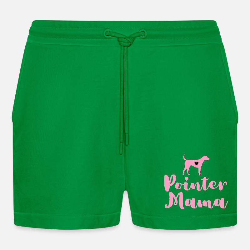 German Pointer Mom Pointer Mama - Organic Relaxed Cropped Shorts Made in EU - City Green