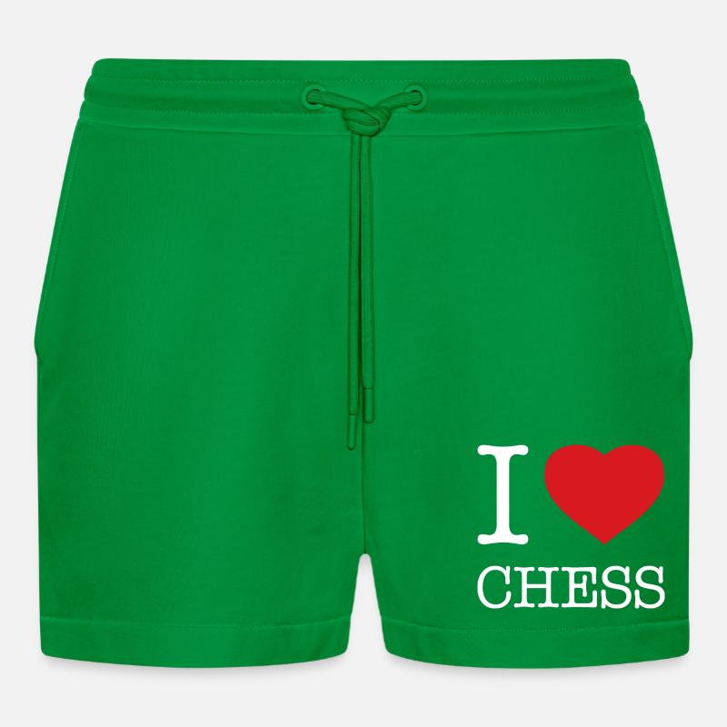 J’ADORE LES ÉCHECS - Short bio décontracté court fabriqué en UE - City Green