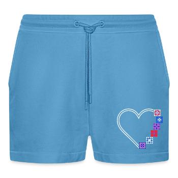 Quilting Passion | Cœurs et Blocs de Patchwork - Short bio décontracté court fabriqué en UE -  Sol Blue - Devant
