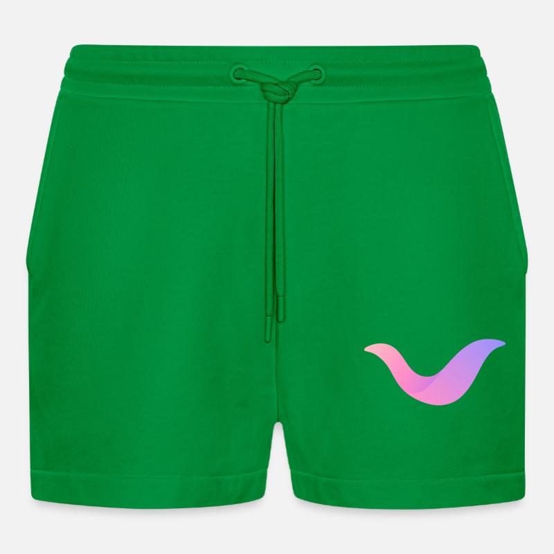 Gradient Swoosh-Nebel - Organic Relaxed Cropped Shorts Made in EU - City Green