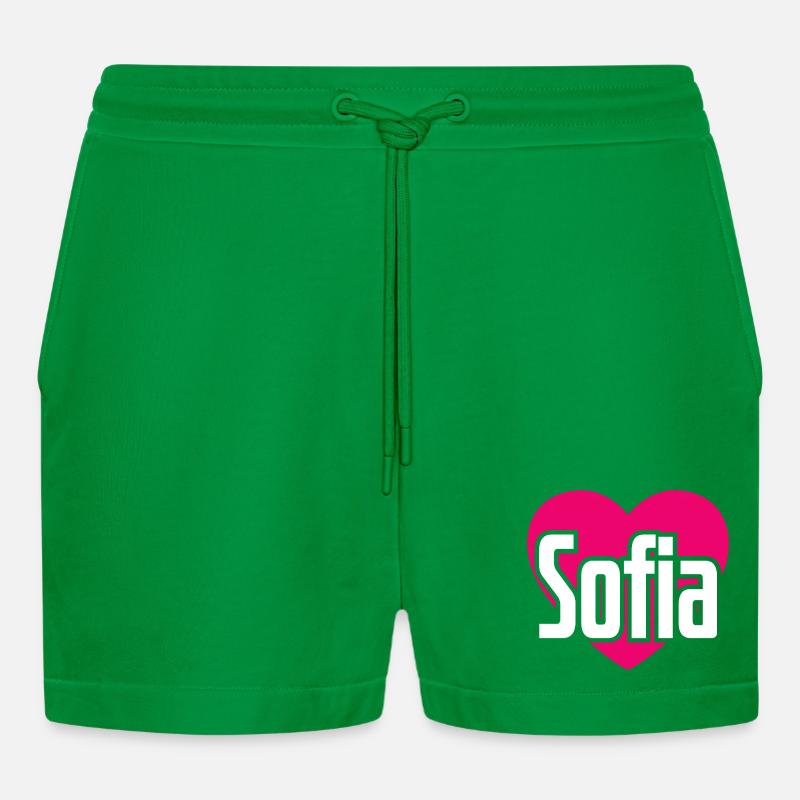J’aime Sofia Coeur rose J’aime Sofia - Short bio décontracté court fabriqué en UE - City Green