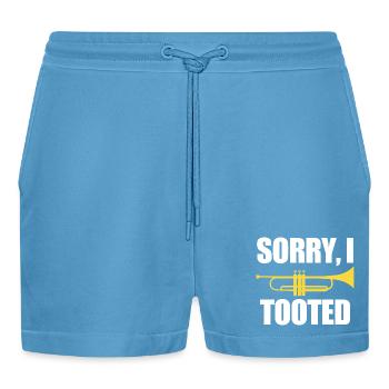 Trumpet Sorry I Tooted - Organic Relaxed Cropped Shorts Made in EU -  Sol Blue - Front