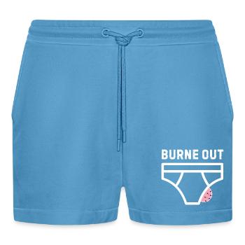 Burne out – humour bureau stress - Short bio décontracté court fabriqué en UE -  Sol Blue - Devant