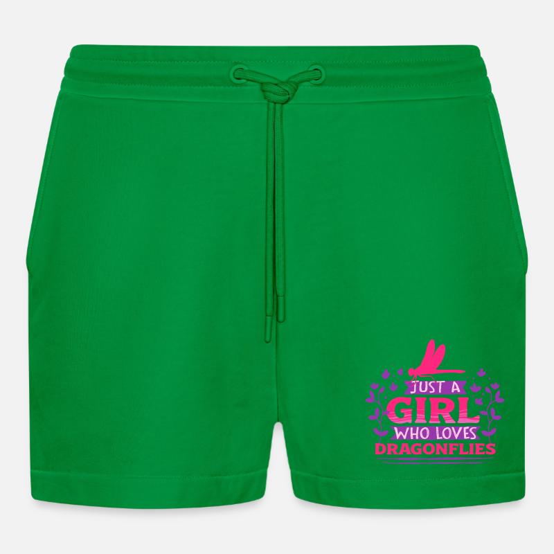 Libelle Libellen - Organic Relaxed Cropped Shorts Made in EU - City Green