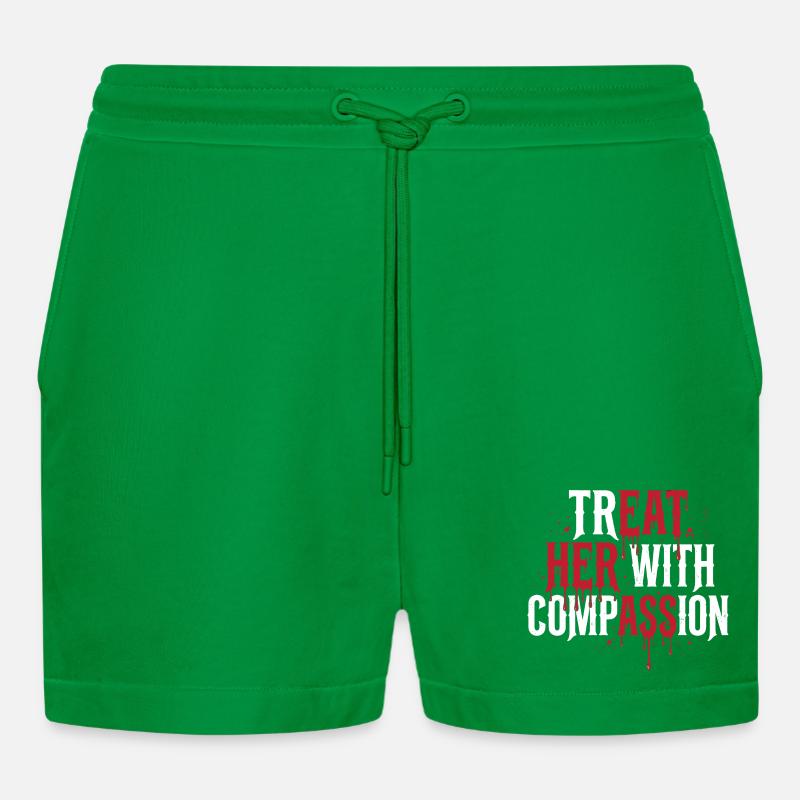 Behandle sie mit Mitgefühl - Organic Relaxed Cropped Shorts Made in EU - City Green
