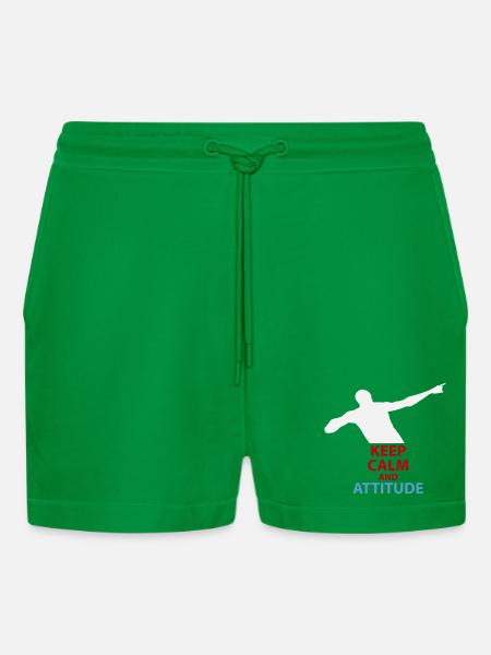 Calm and Attitude Silhouette - Organic Relaxed Cropped Shorts Made in EU - City Green