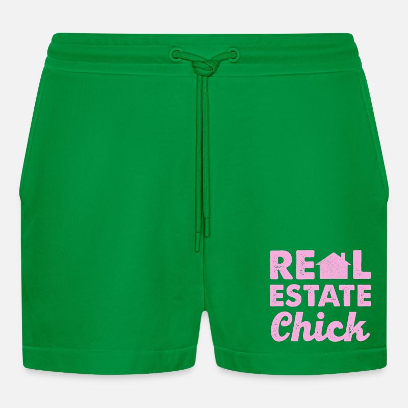 Real Estate Chic - Organic Relaxed Cropped Shorts Made in EU - City Green