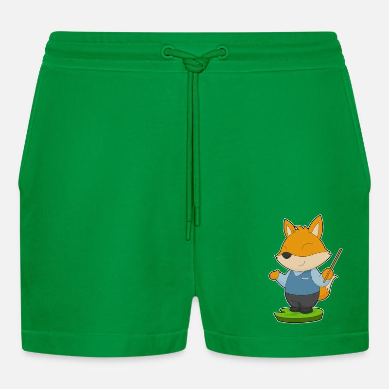 Fuchs Lehrer Pointer - Organic Relaxed Cropped Shorts Made in EU - City Green