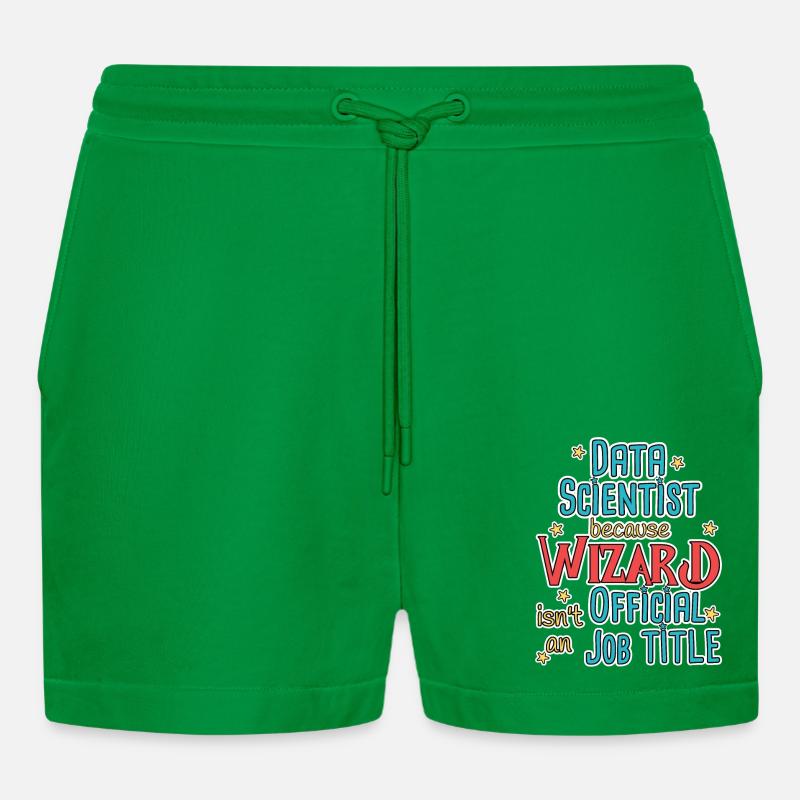Data Scientist Wizard Data Science - Organic Relaxed Cropped Shorts Made in EU - City Green