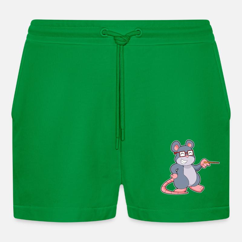 Maus Lehrer Pointer - Organic Relaxed Cropped Shorts Made in EU - City Green
