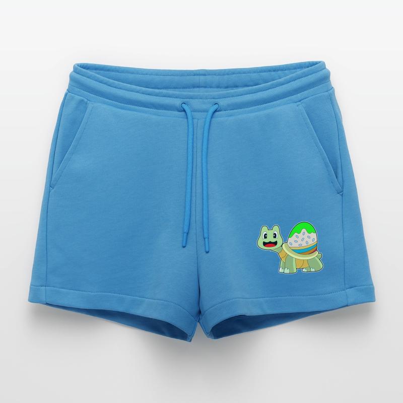 Turtle Easter Easter Egg Organic Relaxed Cropped Shorts Made in EU