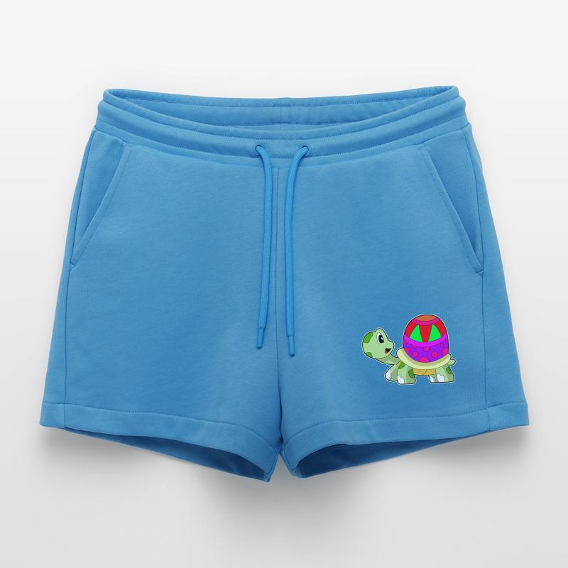 Turtle Easter Egg Organic Relaxed Cropped Shorts Made in EU
