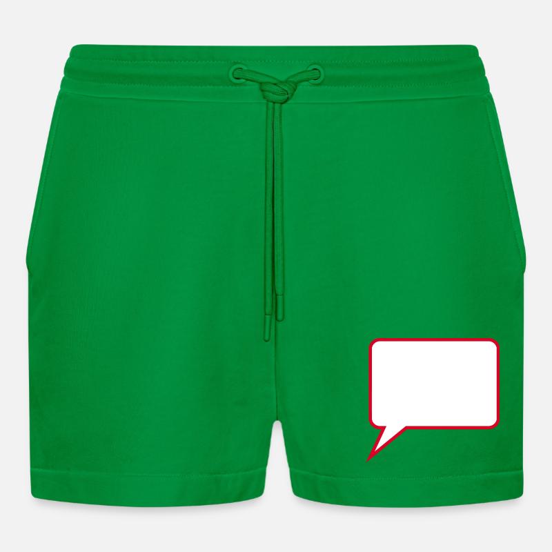 Personalize your own speech bubble comic - Organic Relaxed Cropped Shorts Made in EU - City Green