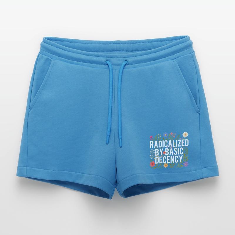 Radicalized Basic Decency Human Rights Kindness Organic Relaxed Cropped Shorts Made in EU