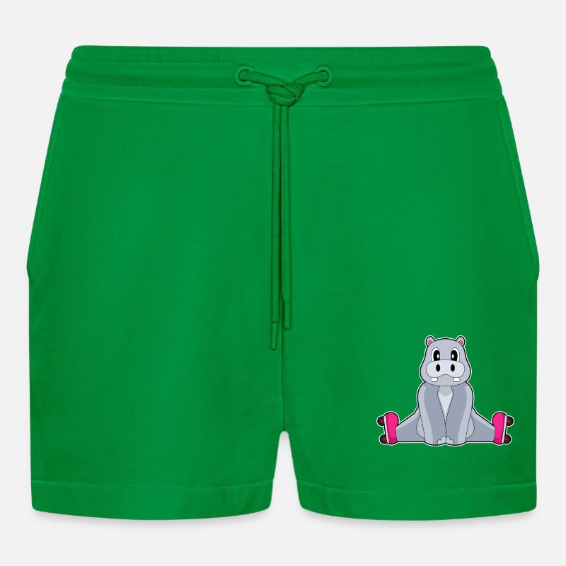 Nilpferd Inline skating Rollschuhe - Organic Relaxed Cropped Shorts Made in EU - City Green