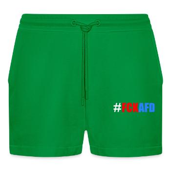 Fck afd - Organic Relaxed Cropped Shorts Made in EU - City Green - Vorne