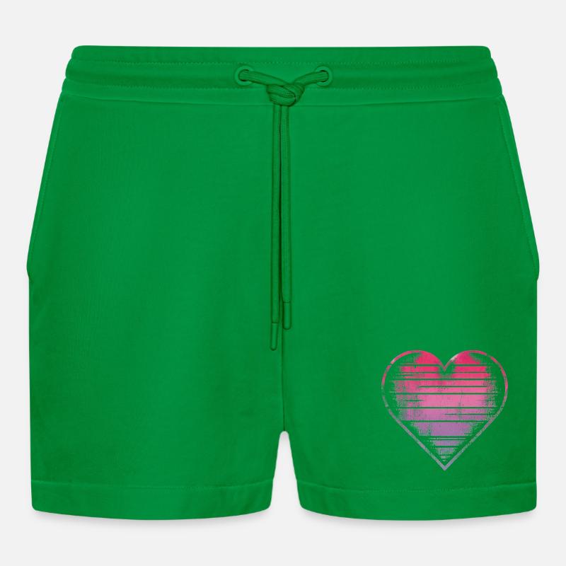 Conception de coeur aquarelle pastel - Short bio décontracté court fabriqué en UE - City Green