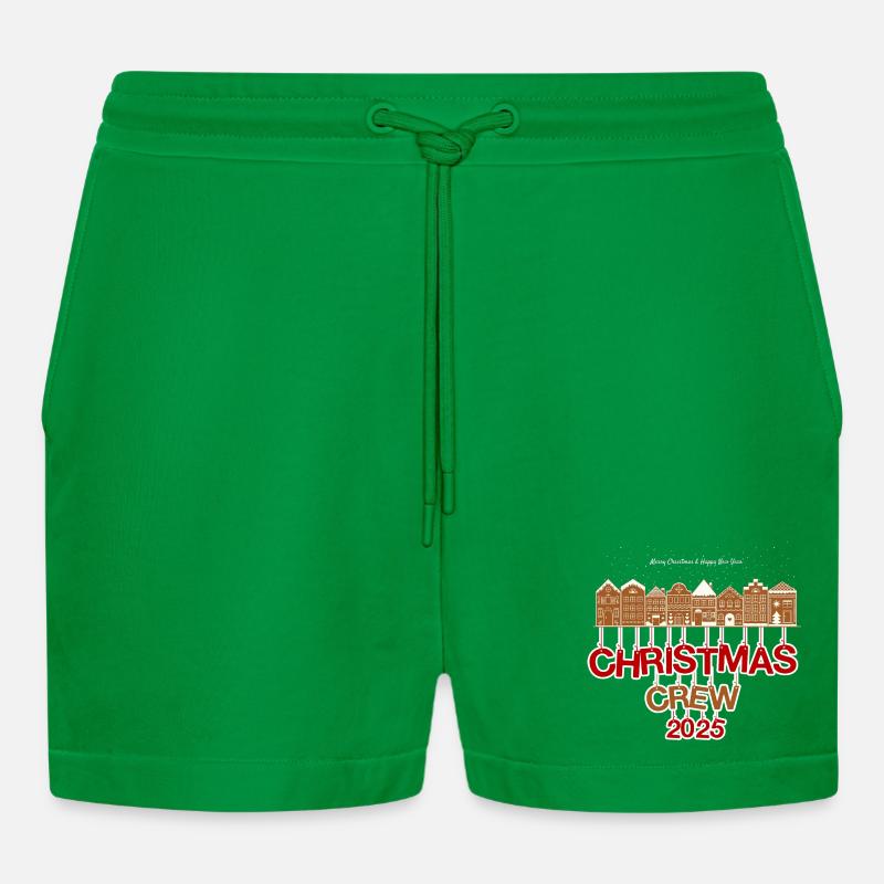 Weihnachtsmannschaft 2025 Lebkuchenhäuser - Organic Relaxed Cropped Shorts Made in EU - City Green