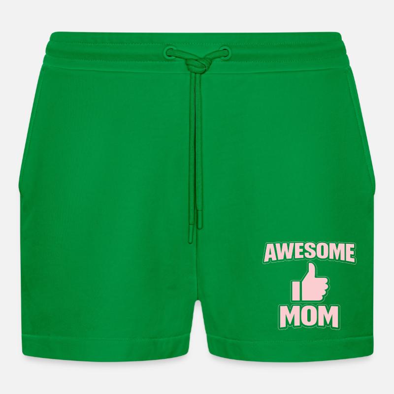 AWESOME MOM – Pink Cool Statement - Organic Relaxed Cropped Shorts Made in EU - City Green