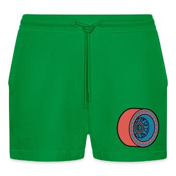Skateboard Rolle Longboard - Organic Relaxed Cropped Shorts Made in EU - City Green - Vorne