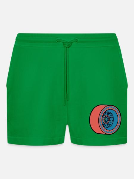 Skateboard Rolle Longboard - Organic Relaxed Cropped Shorts Made in EU - City Green