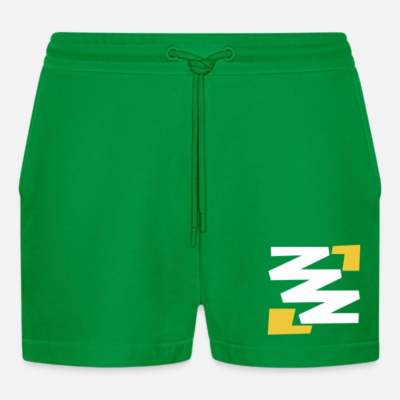 Einfaches digitales Kunstemblem mit Z - Organic Relaxed Cropped Shorts Made in EU - City Green