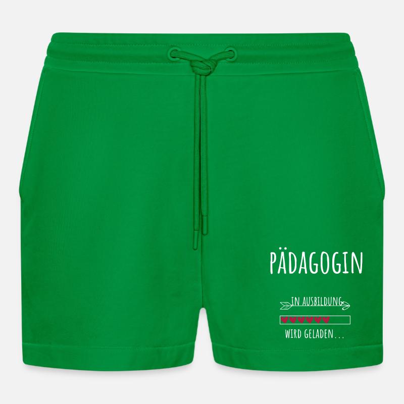 Studentin Beruf Ausbildung Pädagogin - Organic Relaxed Cropped Shorts Made in EU - City Green