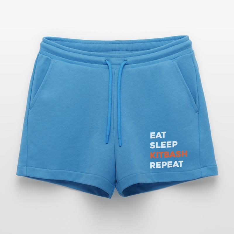 Eat Sleep Kitbash Repeat Organic Relaxed Cropped Shorts Made in EU