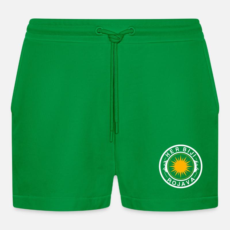 Rojava - Organic Relaxed Cropped Shorts Made in EU - City Green