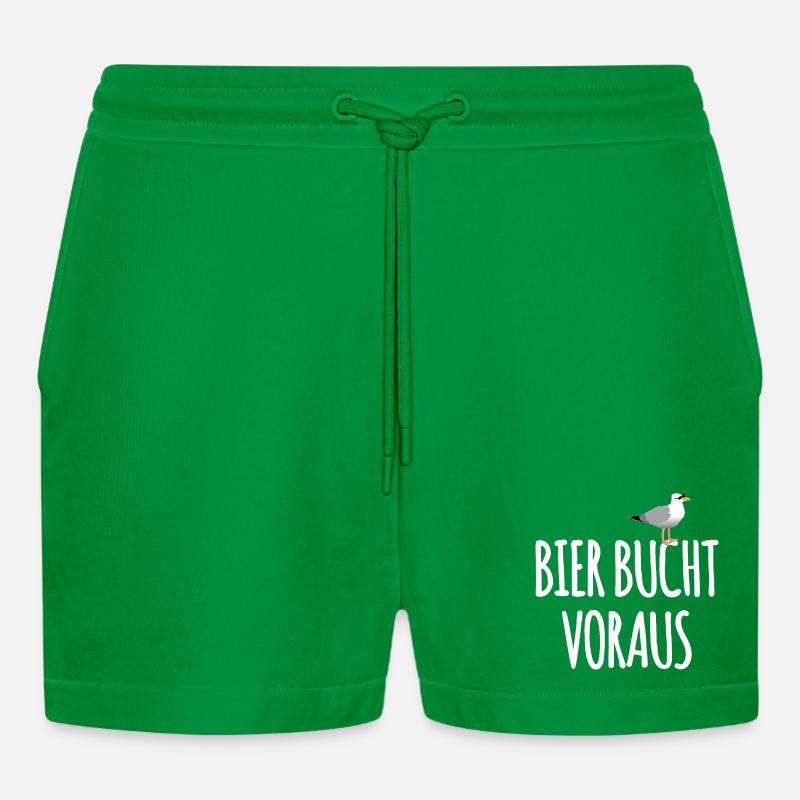 Bier Bucht Seefahrer Kneipe - Organic Relaxed Cropped Shorts Made in EU - City Green