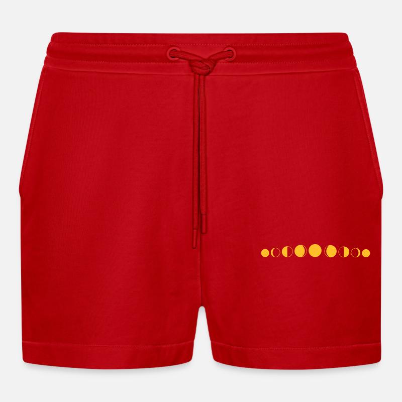 Mondphase - Organic Relaxed Cropped Shorts Made in EU - Rot