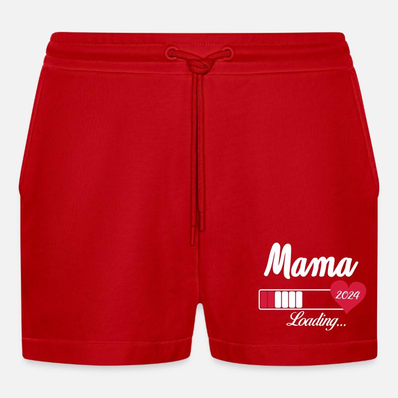 Mama Chargement 2024 - Short bio décontracté court fabriqué en UE - rouge