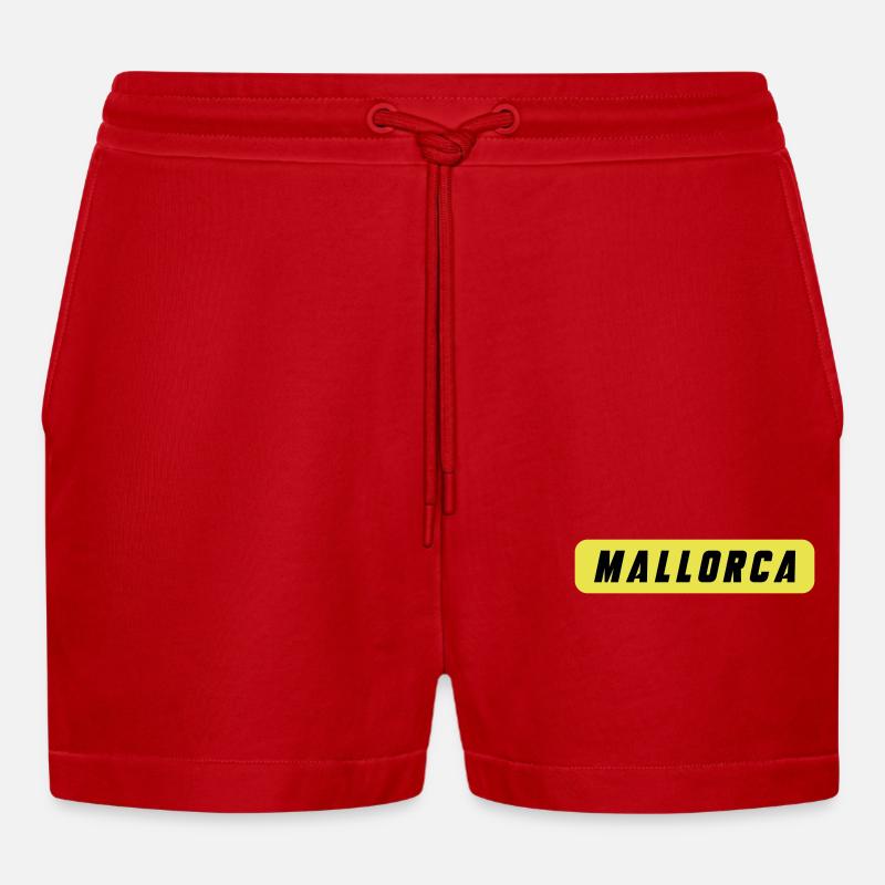 Mallorca - Organic Relaxed Cropped Shorts Made in EU - Rot