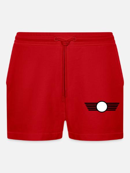 Flügel - Organic Relaxed Cropped Shorts Made in EU - Rot