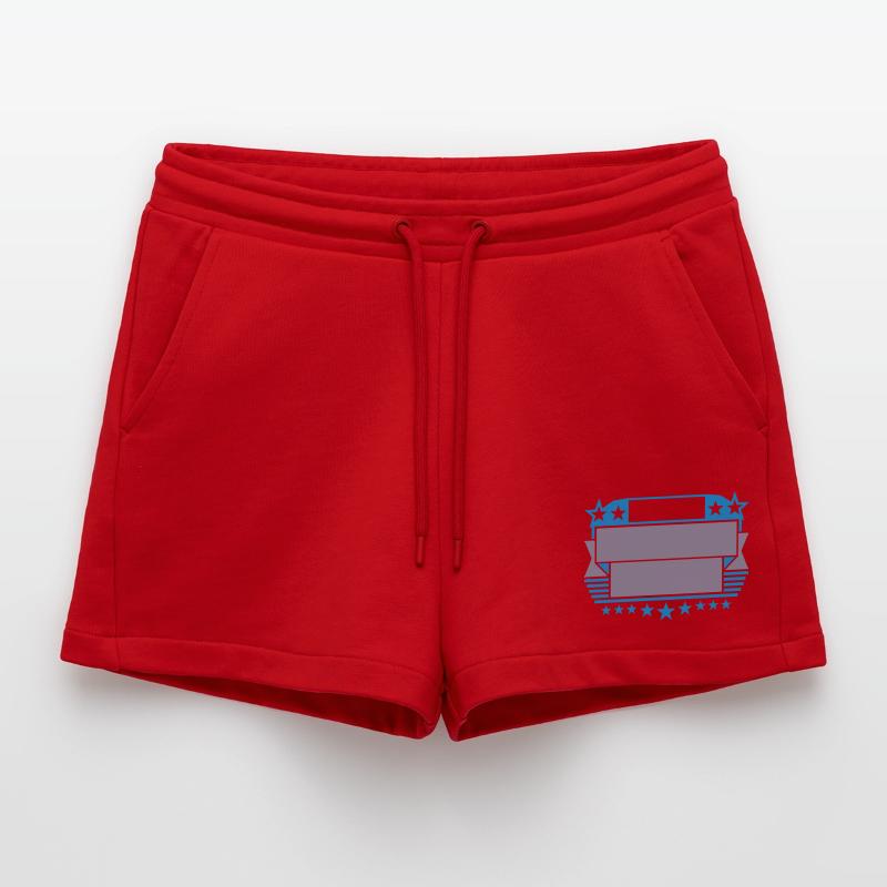 Insert Text Frame Shield Organic Relaxed Cropped Shorts Made in EU