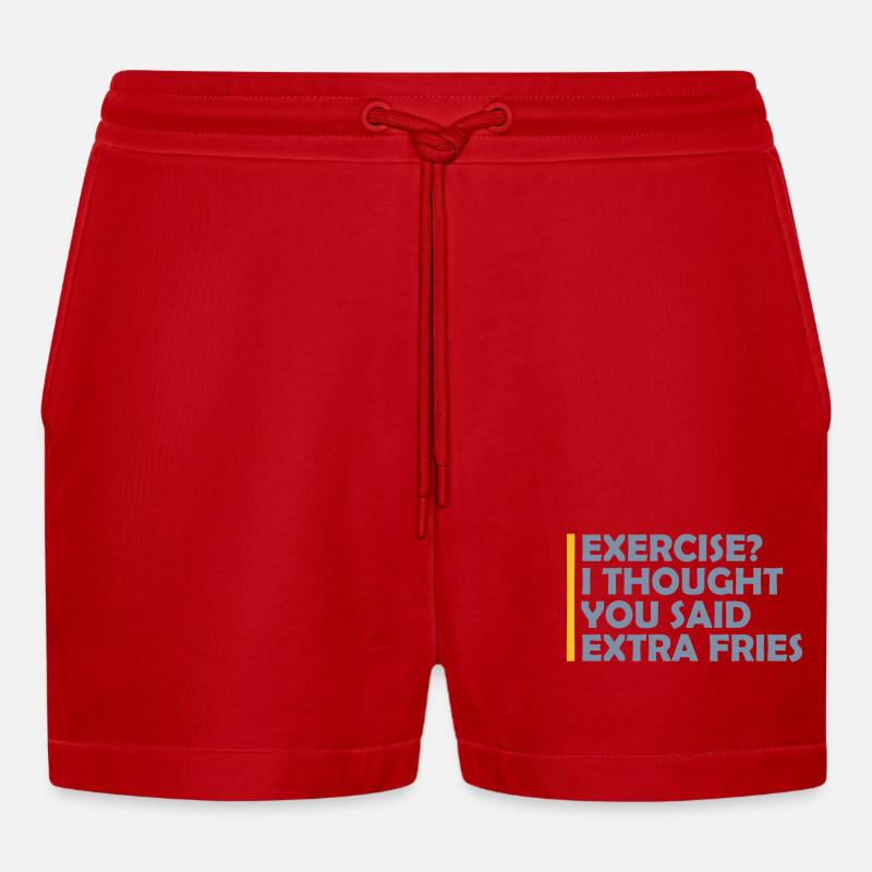 Exercice Extra Fries Citation - Short bio décontracté court fabriqué en UE - rouge