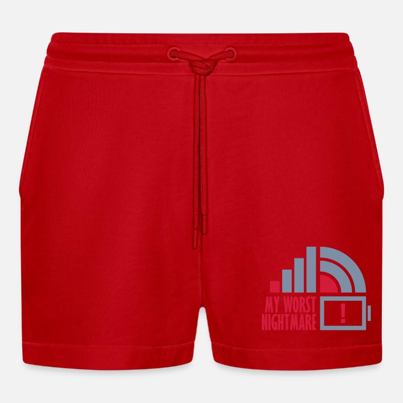Logos mon pire cauchemar - Short bio décontracté court fabriqué en UE - rouge