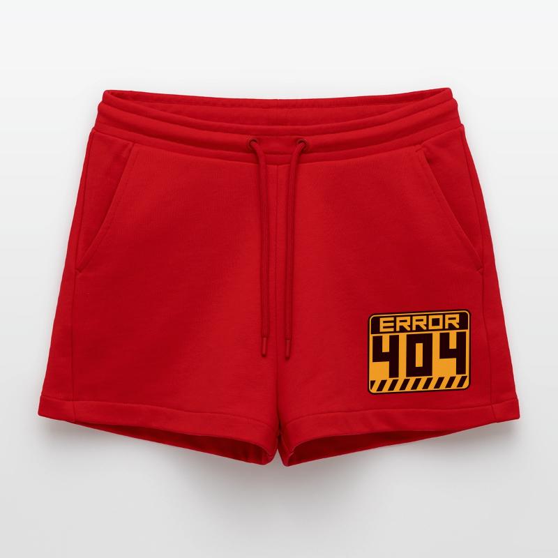 Error 404 Shield Warning Organic Relaxed Cropped Shorts Made in EU