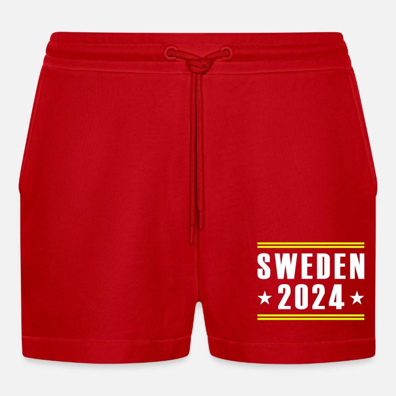 Suède 2024 - Short bio décontracté court fabriqué en UE - rouge