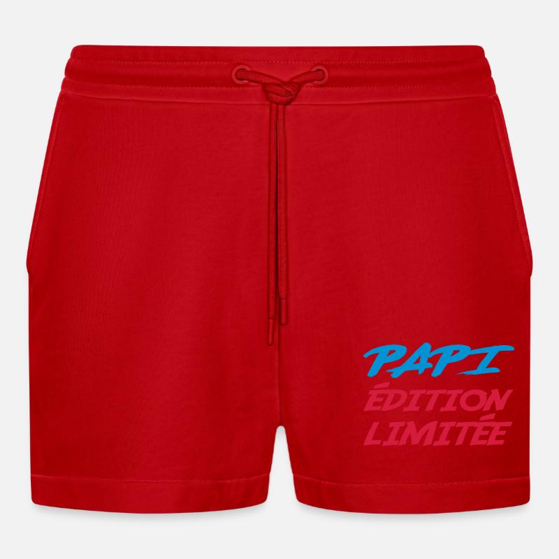 PAPI Limitierte Auflage - Organic Relaxed Cropped Shorts Made in EU - Rot
